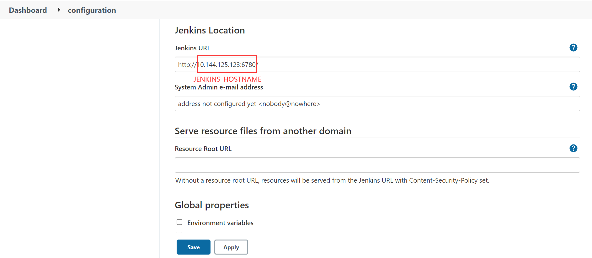 Jenkins URL